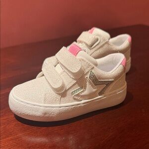 Cat & Jack Glittery Cream Star Sneakers